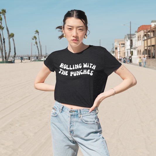 Rolling with the Punches Women's Flowy Cropped Tee